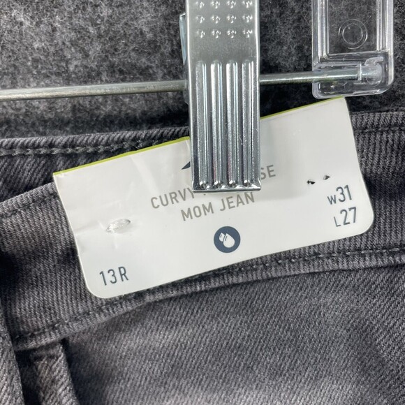 Hollister Curvy Ultra High Rise Mom Jean Women’s 15R Black Gray Stretch Two Tone - Picture 5 of 10